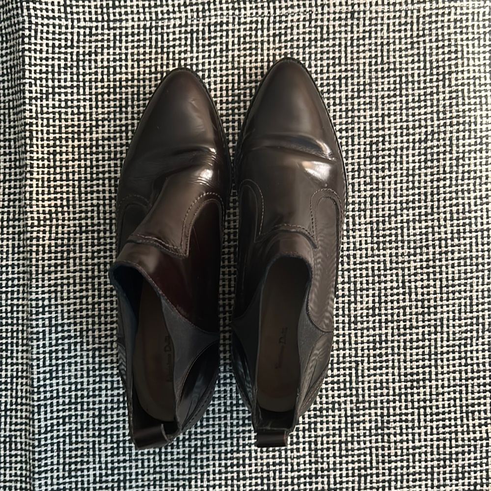 Massimo Dutti western burgundy boots ✨ size 8